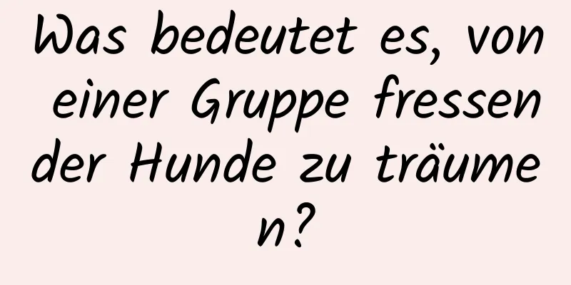 Was bedeutet es, von einer Gruppe fressender Hunde zu träumen?