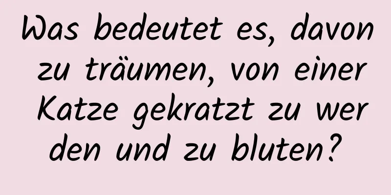 Was bedeutet es, davon zu träumen, von einer Katze gekratzt zu werden und zu bluten?