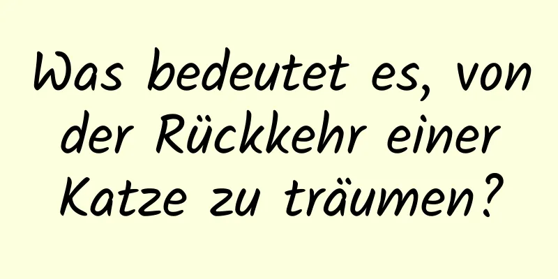 Was bedeutet es, von der Rückkehr einer Katze zu träumen?