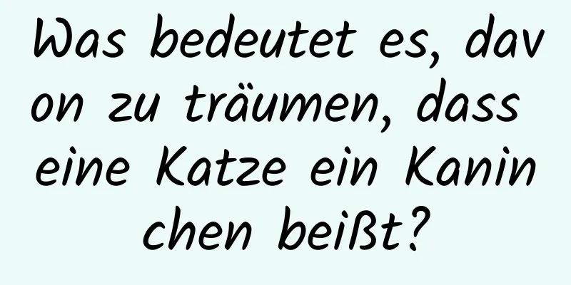 Was bedeutet es, davon zu träumen, dass eine Katze ein Kaninchen beißt?