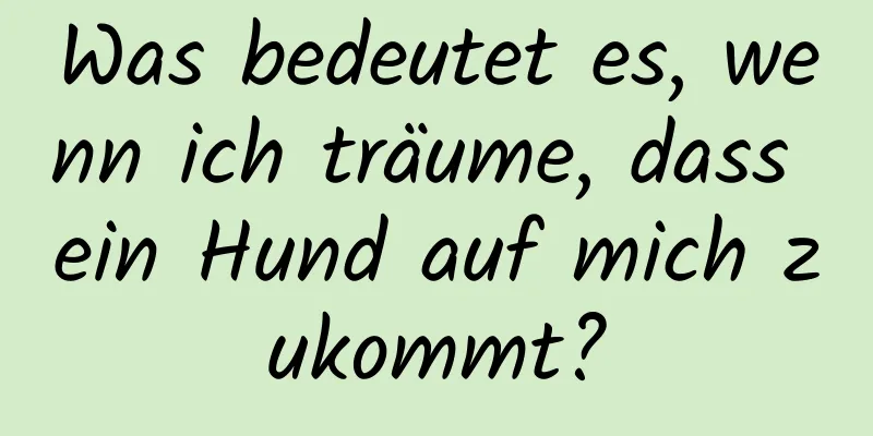 Was bedeutet es, wenn ich träume, dass ein Hund auf mich zukommt?