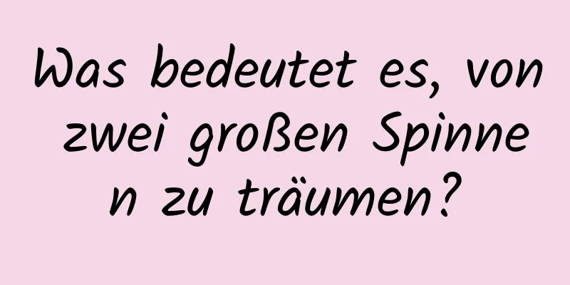 Was bedeutet es, von zwei großen Spinnen zu träumen?