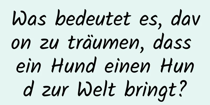 Was bedeutet es, davon zu träumen, dass ein Hund einen Hund zur Welt bringt?