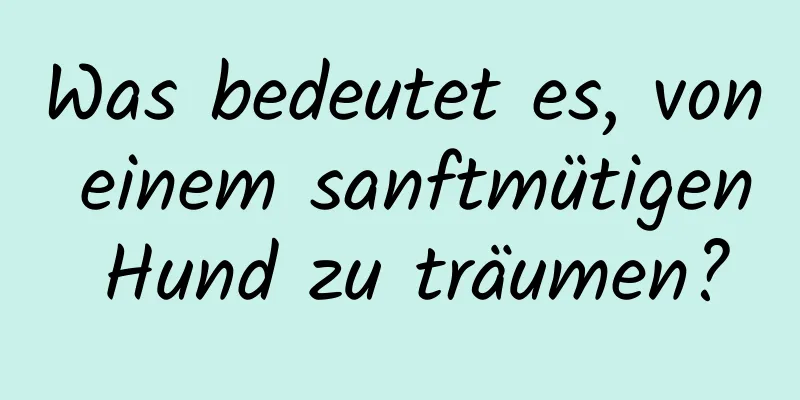 Was bedeutet es, von einem sanftmütigen Hund zu träumen?