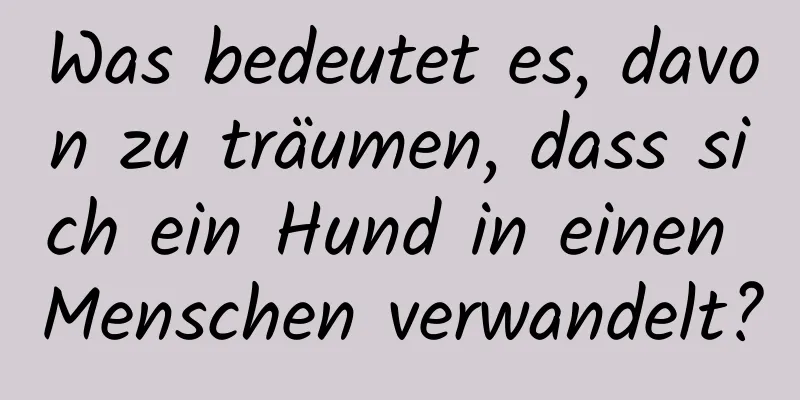 Was bedeutet es, davon zu träumen, dass sich ein Hund in einen Menschen verwandelt?