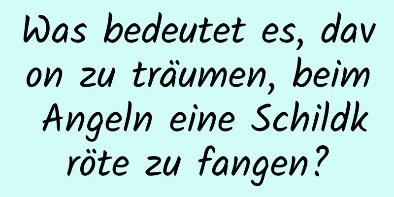 Was bedeutet es, davon zu träumen, beim Angeln eine Schildkröte zu fangen?