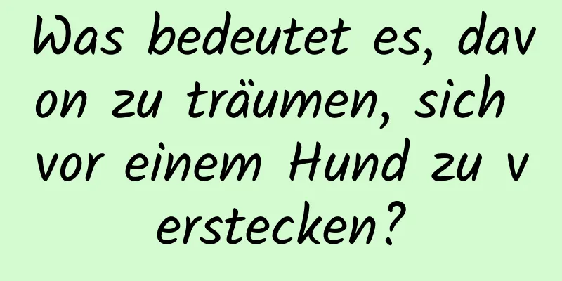 Was bedeutet es, davon zu träumen, sich vor einem Hund zu verstecken?