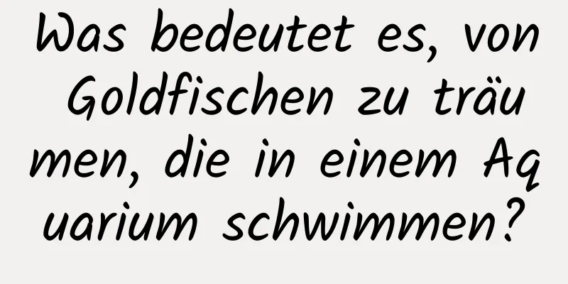 Was bedeutet es, von Goldfischen zu träumen, die in einem Aquarium schwimmen?