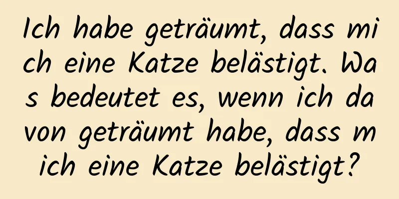 Ich habe geträumt, dass mich eine Katze belästigt. Was bedeutet es, wenn ich davon geträumt habe, dass mich eine Katze belästigt?