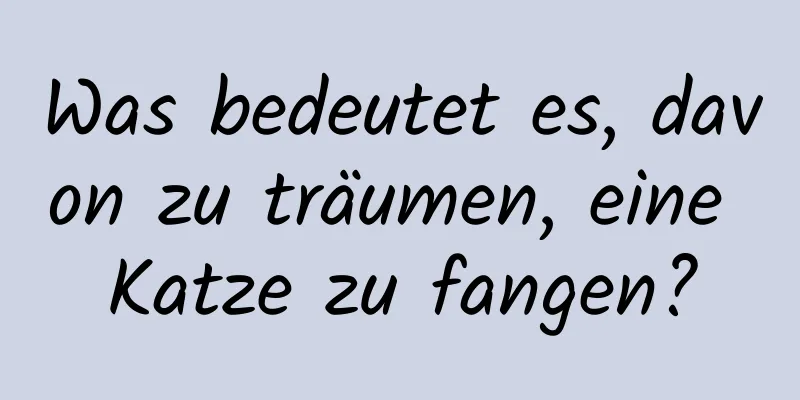 Was bedeutet es, davon zu träumen, eine Katze zu fangen?