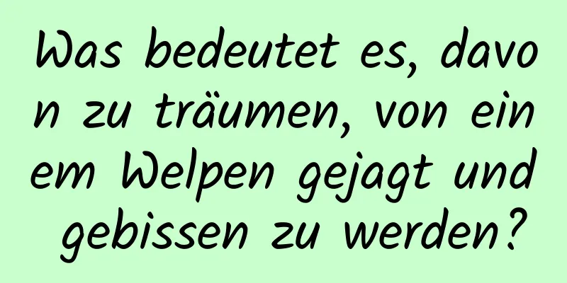 Was bedeutet es, davon zu träumen, von einem Welpen gejagt und gebissen zu werden?