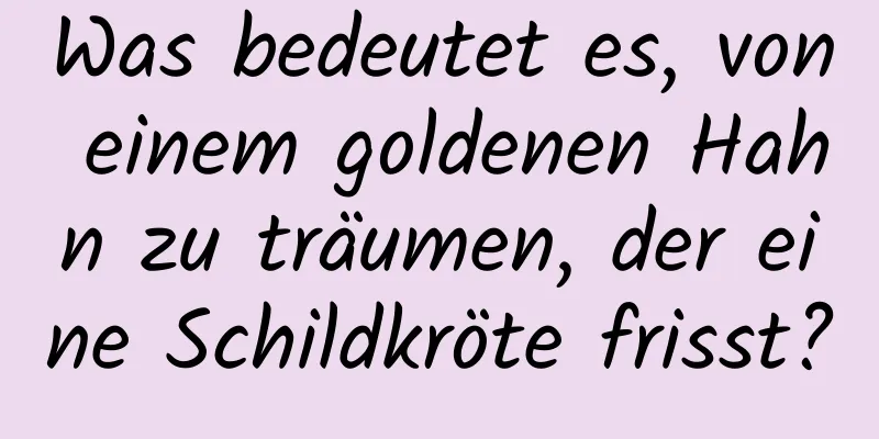 Was bedeutet es, von einem goldenen Hahn zu träumen, der eine Schildkröte frisst?