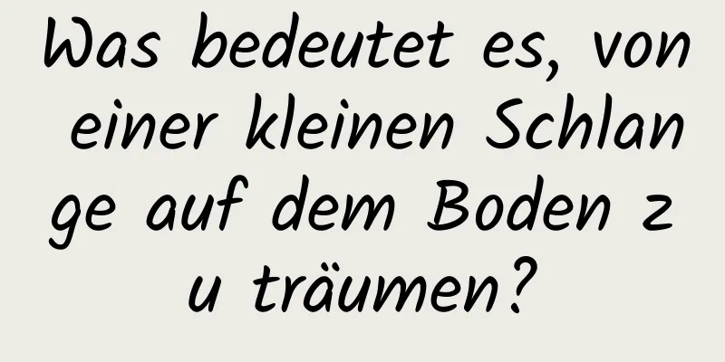 Was bedeutet es, von einer kleinen Schlange auf dem Boden zu träumen?