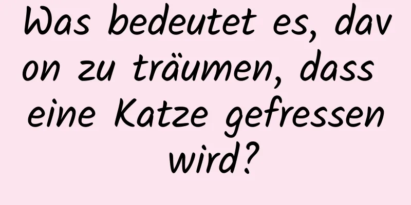 Was bedeutet es, davon zu träumen, dass eine Katze gefressen wird?