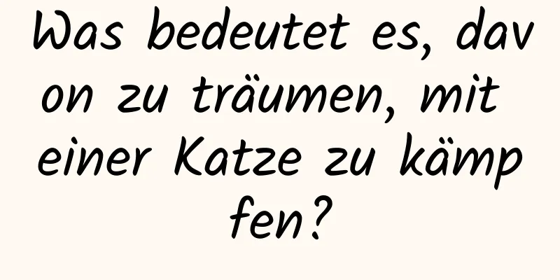 Was bedeutet es, davon zu träumen, mit einer Katze zu kämpfen?