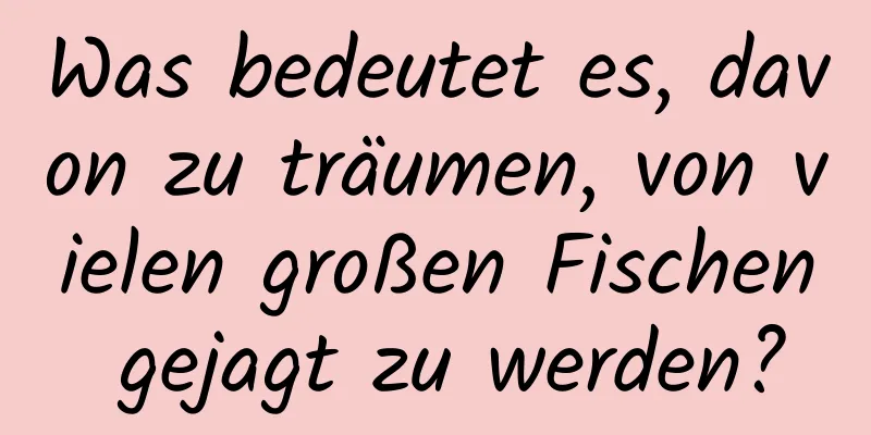 Was bedeutet es, davon zu träumen, von vielen großen Fischen gejagt zu werden?