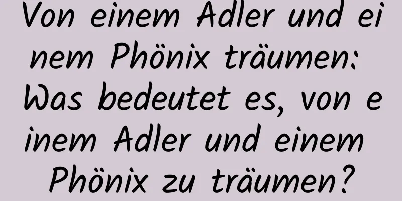 Von einem Adler und einem Phönix träumen: Was bedeutet es, von einem Adler und einem Phönix zu träumen?