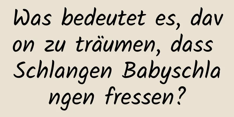 Was bedeutet es, davon zu träumen, dass Schlangen Babyschlangen fressen?