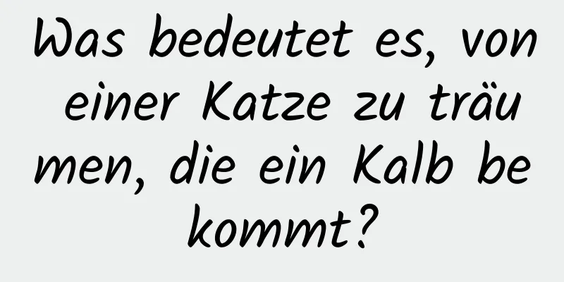 Was bedeutet es, von einer Katze zu träumen, die ein Kalb bekommt?