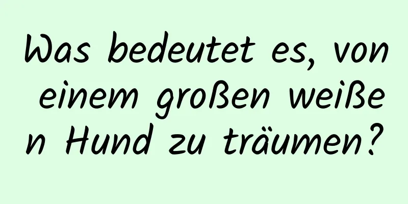 Was bedeutet es, von einem großen weißen Hund zu träumen?