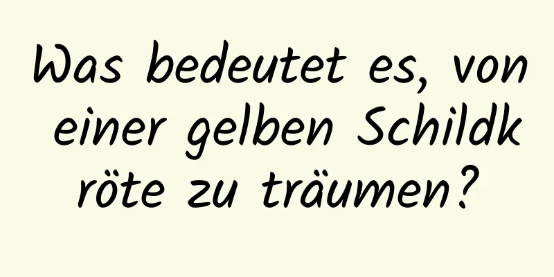 Was bedeutet es, von einer gelben Schildkröte zu träumen?