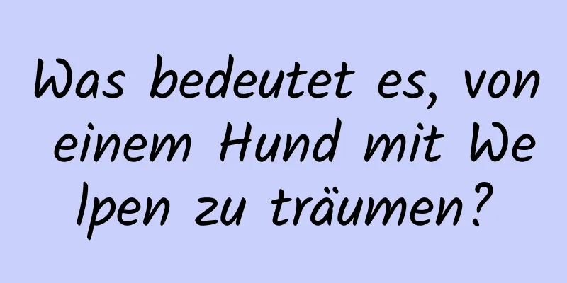 Was bedeutet es, von einem Hund mit Welpen zu träumen?