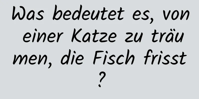 Was bedeutet es, von einer Katze zu träumen, die Fisch frisst?