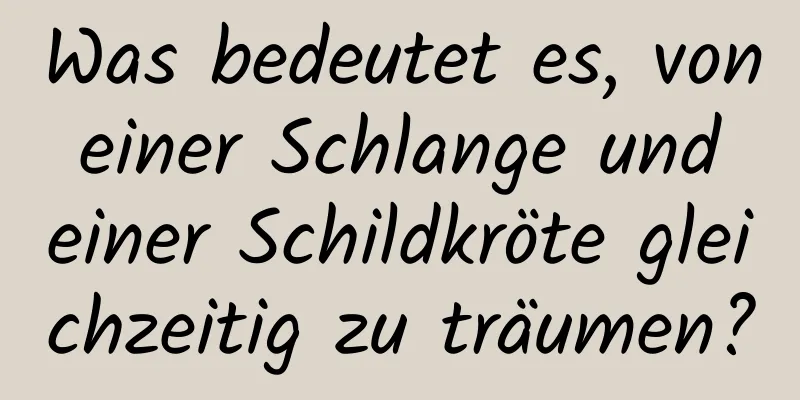 Was bedeutet es, von einer Schlange und einer Schildkröte gleichzeitig zu träumen?