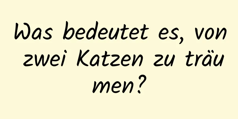 Was bedeutet es, von zwei Katzen zu träumen?