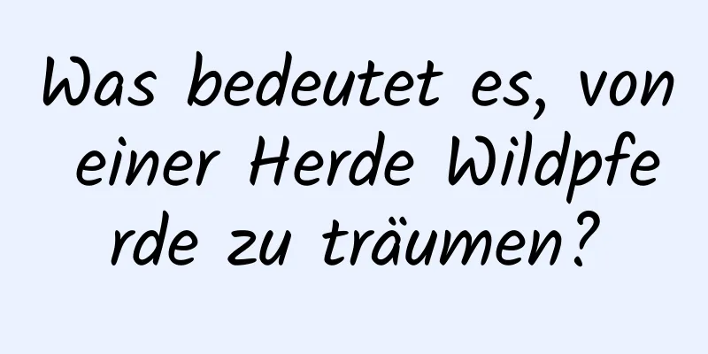 Was bedeutet es, von einer Herde Wildpferde zu träumen?