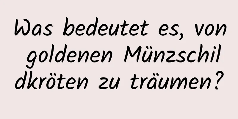 Was bedeutet es, von goldenen Münzschildkröten zu träumen?