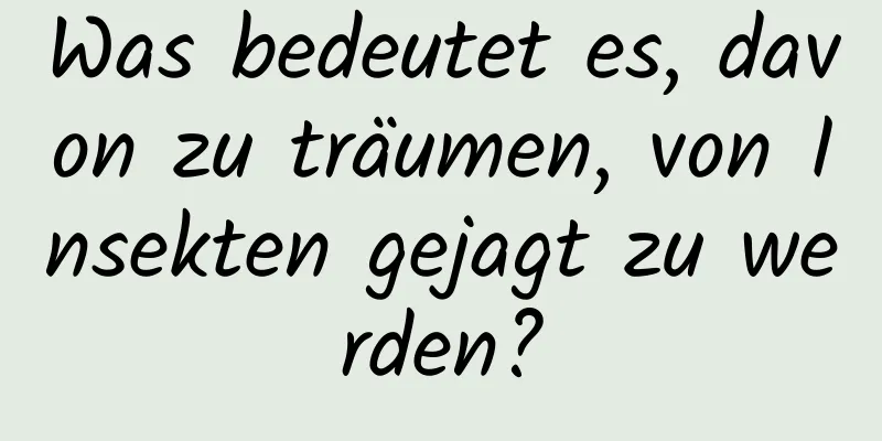Was bedeutet es, davon zu träumen, von Insekten gejagt zu werden?