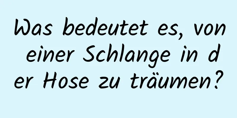 Was bedeutet es, von einer Schlange in der Hose zu träumen?