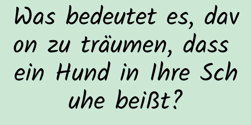 Was bedeutet es, davon zu träumen, dass ein Hund in Ihre Schuhe beißt?