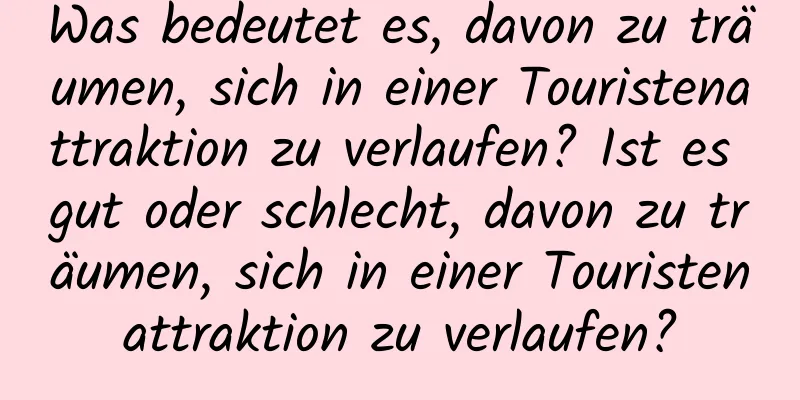 Was bedeutet es, davon zu träumen, sich in einer Touristenattraktion zu verlaufen? Ist es gut oder schlecht, davon zu träumen, sich in einer Touristenattraktion zu verlaufen?