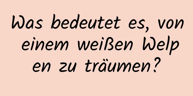 Was bedeutet es, von einem weißen Welpen zu träumen?