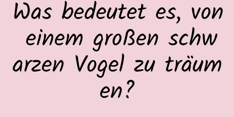 Was bedeutet es, von einem großen schwarzen Vogel zu träumen?