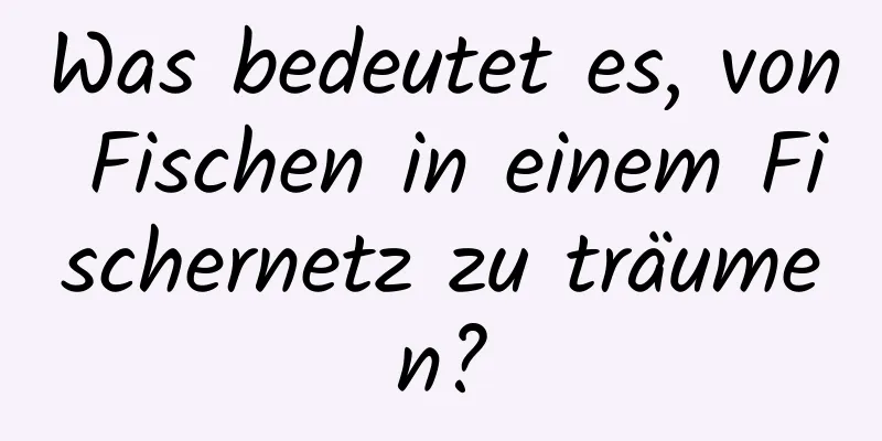 Was bedeutet es, von Fischen in einem Fischernetz zu träumen?