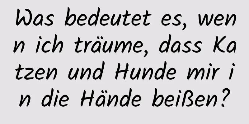 Was bedeutet es, wenn ich träume, dass Katzen und Hunde mir in die Hände beißen?