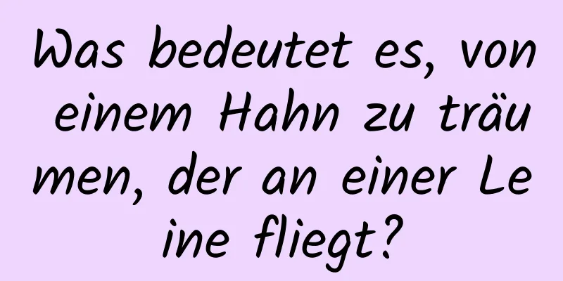 Was bedeutet es, von einem Hahn zu träumen, der an einer Leine fliegt?