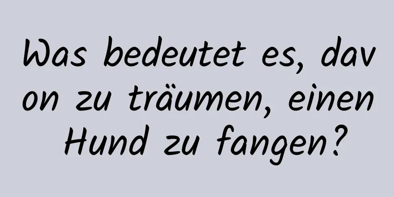 Was bedeutet es, davon zu träumen, einen Hund zu fangen?