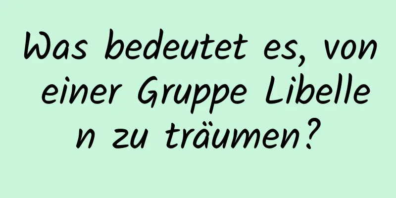 Was bedeutet es, von einer Gruppe Libellen zu träumen?