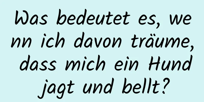 Was bedeutet es, wenn ich davon träume, dass mich ein Hund jagt und bellt?