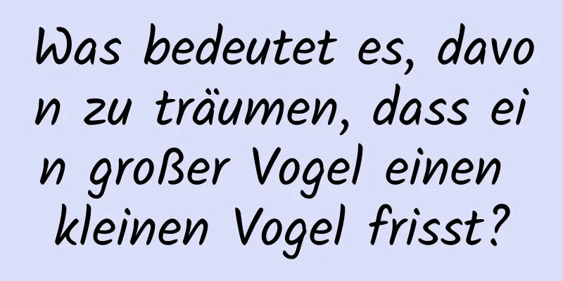 Was bedeutet es, davon zu träumen, dass ein großer Vogel einen kleinen Vogel frisst?