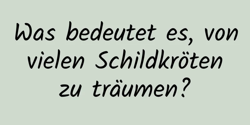 Was bedeutet es, von vielen Schildkröten zu träumen?