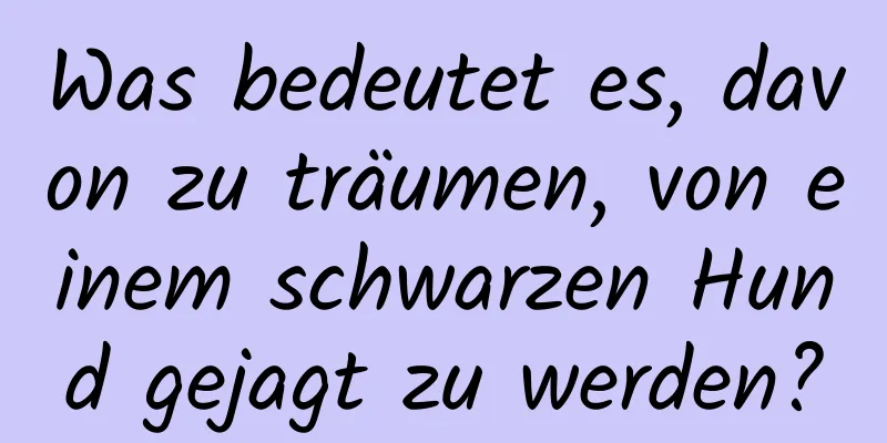 Was bedeutet es, davon zu träumen, von einem schwarzen Hund gejagt zu werden?