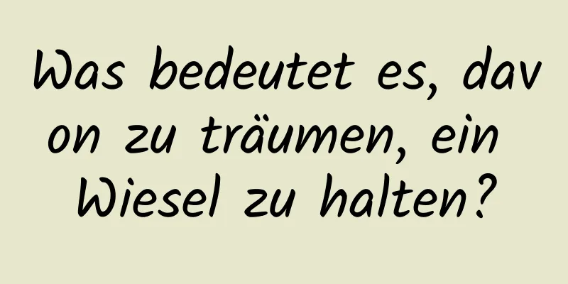 Was bedeutet es, davon zu träumen, ein Wiesel zu halten?