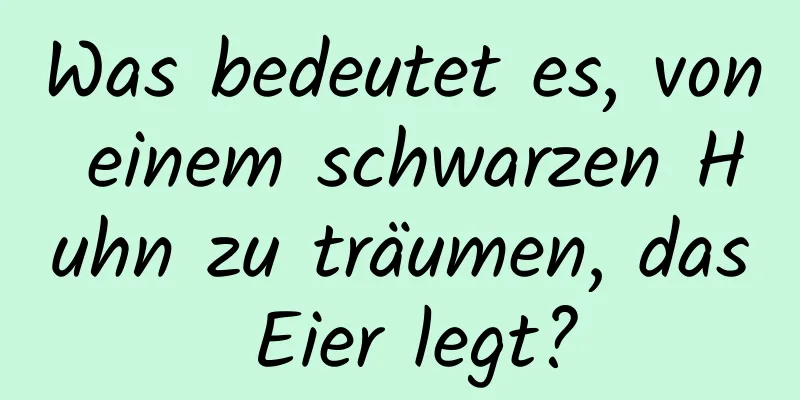 Was bedeutet es, von einem schwarzen Huhn zu träumen, das Eier legt?