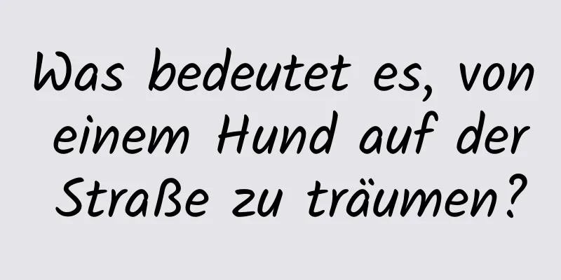 Was bedeutet es, von einem Hund auf der Straße zu träumen?