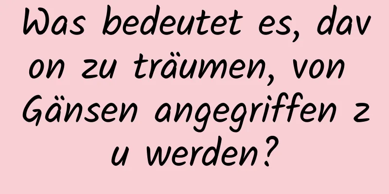 Was bedeutet es, davon zu träumen, von Gänsen angegriffen zu werden?